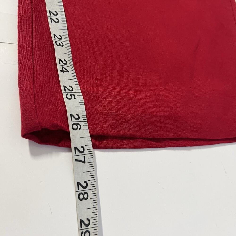 JM Collection Linen Blend Pants Woman L Pockets Red Wide Leg Resort Vacation - Picture 12 of 12